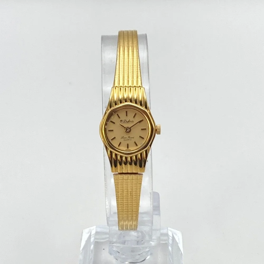 Vtg Dufonte Lucien Piccard Women's Watch 17mm Gold Tone Adjustable New Battery